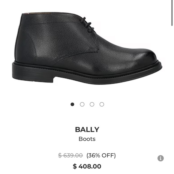 Bally Black Leather Mid Top Chukka Boots 10.5 US - Picture 7 of 7